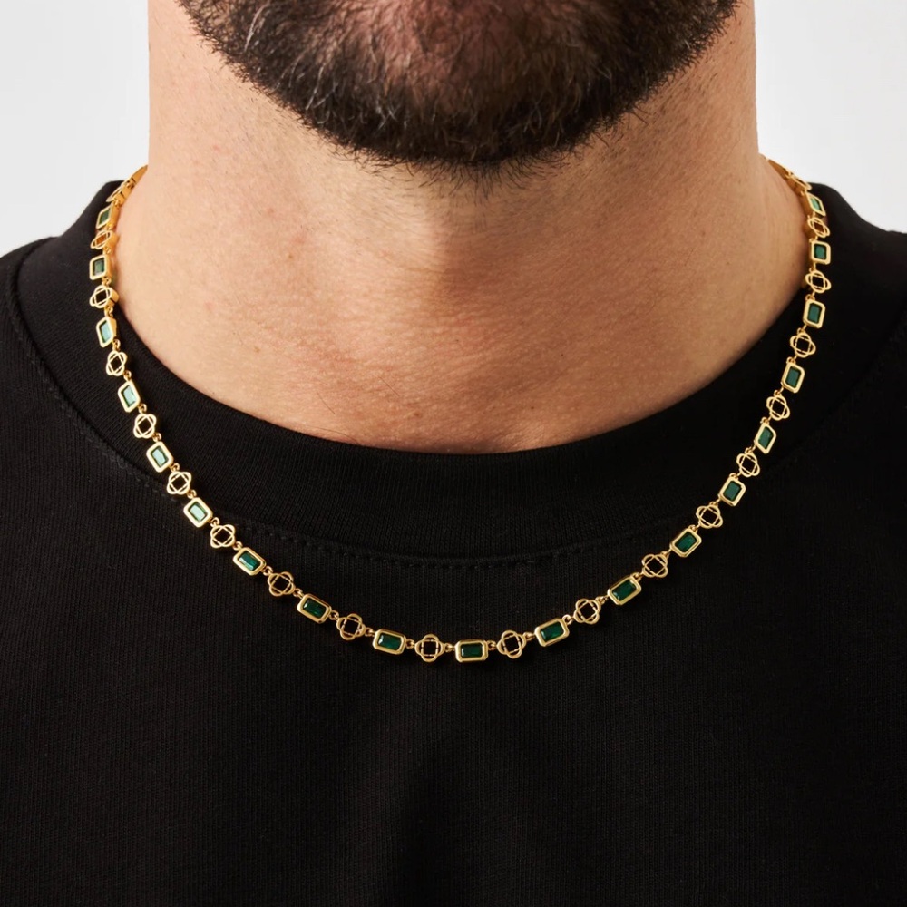 Gold and Green men’s necklace